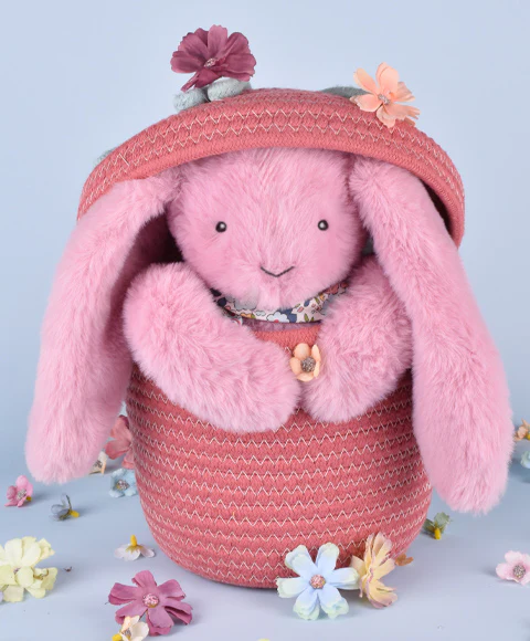 Plišasta igrača Zajec DouDou, 35 cm, roza - Image 4