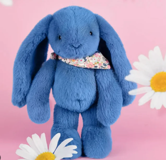 Plišasta igrača Zajec DouDou, 35 cm, moder - Image 3